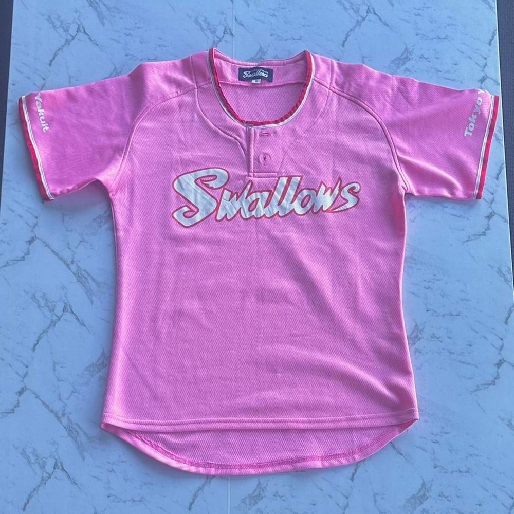 Japanese vintage baseball jersey half sleeve top - XS (size6) - Picture 2 of 6
